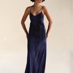 FARA boutique Luna maxi dress midnight tie dye 100% silk